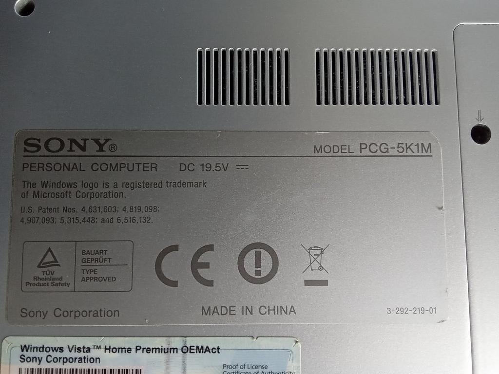 Sony vaio laptop voor onderdelen ZONDER RAM EN HDD, Informatique & Logiciels, Alimentations internes, Enlèvement, Ne fonctionne pas
