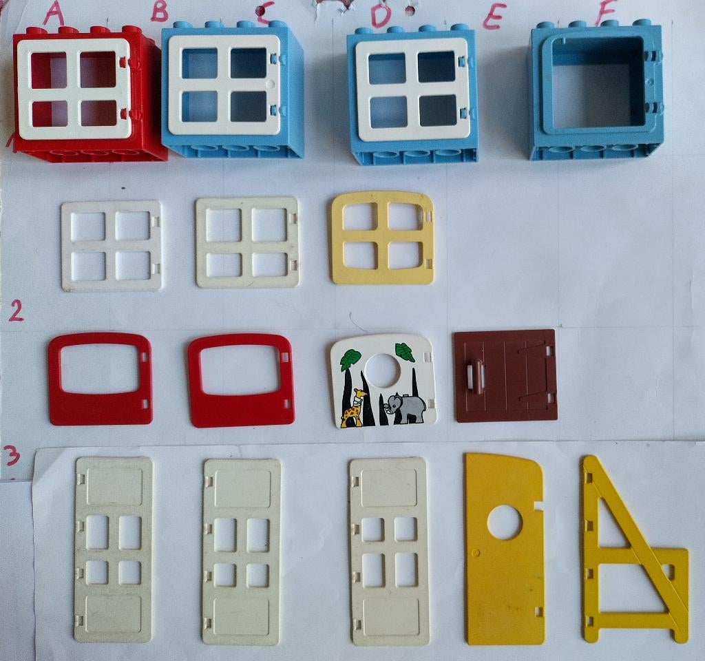 Duplo onderdelen ramen, deuren, dakdelen.gebouwen, Kinderen en Baby's, Ophalen of Verzenden, Zo goed als nieuw, Losse stenen, Duplo