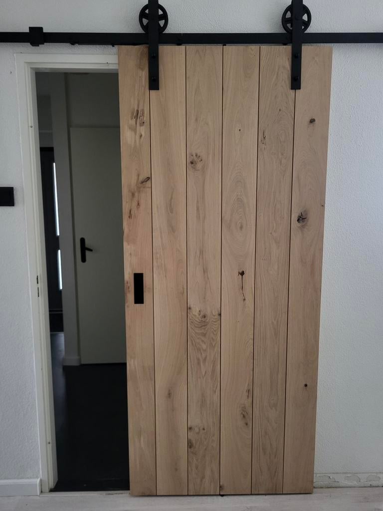 Massief eiken schuifdeur/loftdeur/binnen deur op maat, Doe-het-zelf en Bouw, Deuren en Vliegenramen, Ophalen of Verzenden