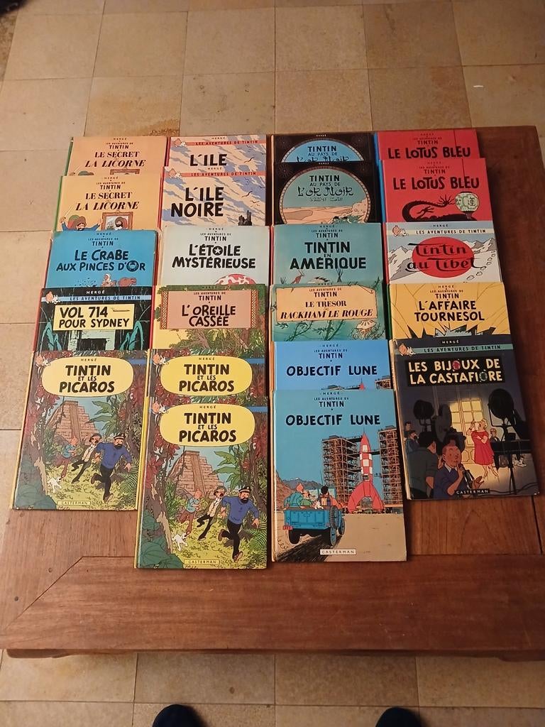 22 BD Tintin Hergé, Livres, Plusieurs BD, Enlèvement ou Envoi, Utilisé, Hergé