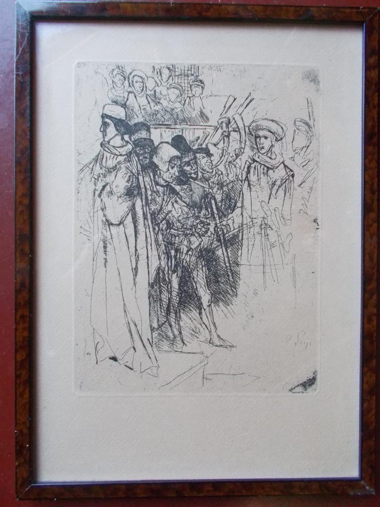 mooi originele ets.Henry Leys., Antiek en Kunst, Ophalen of Verzenden, Ets