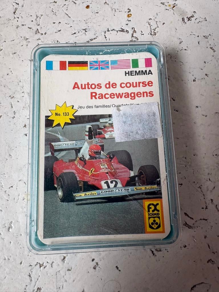 Vintage Kwartet racewagens, Verzamelen, Speelkaarten, Jokers en Kwartetten, Ophalen, Zo goed als nieuw