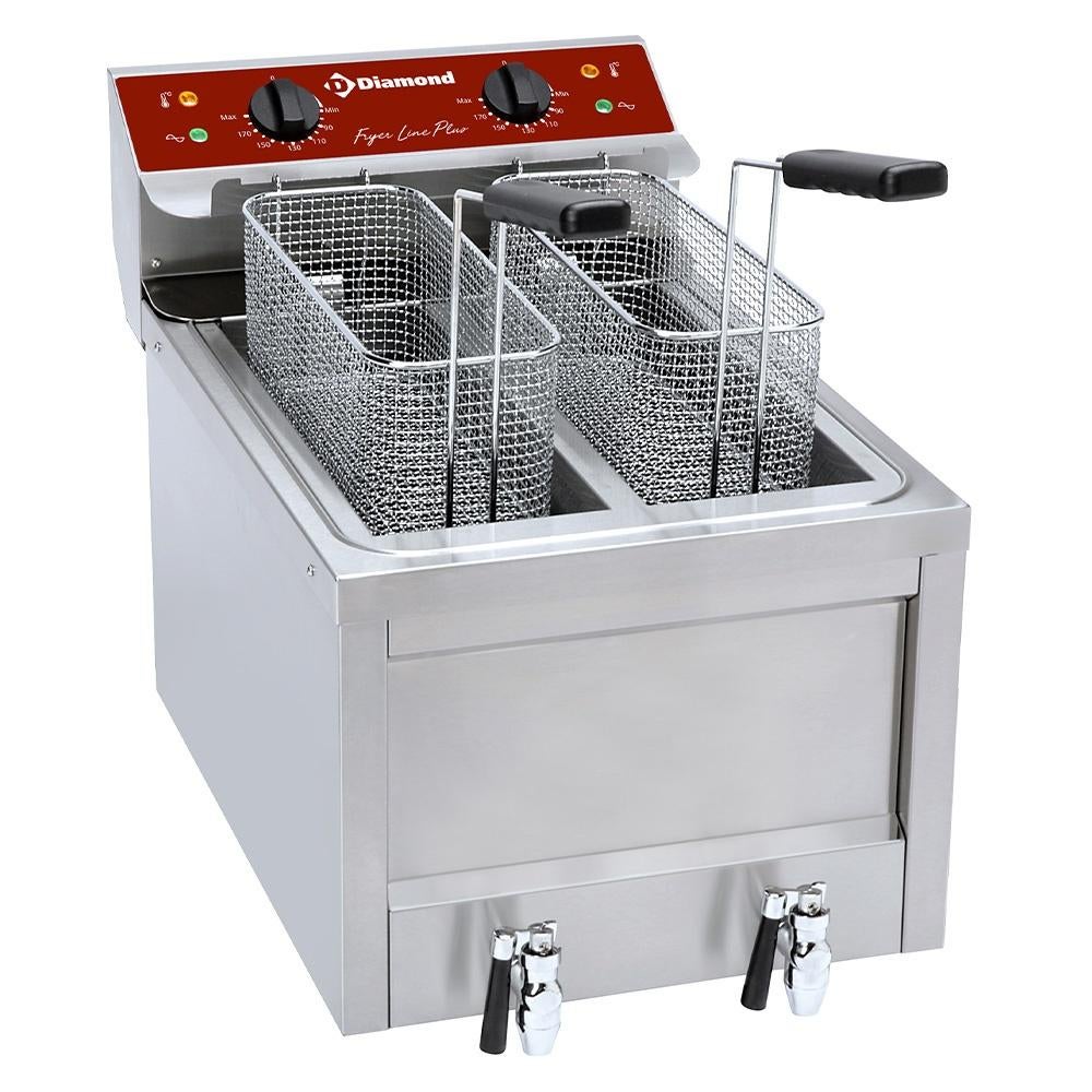 Friteuse électrique 2 x 8 Lit. - TOP, Electroménager, 4 litres ou plus, Enlèvement ou Envoi, Neuf, Friteuse duo