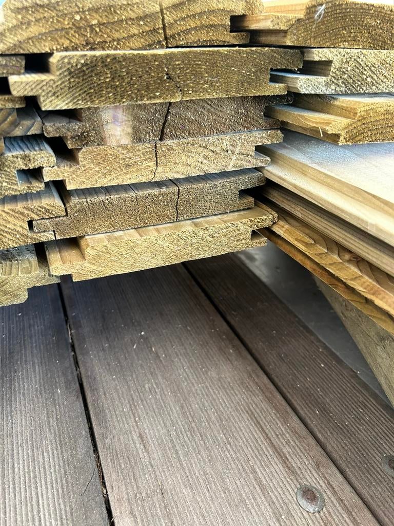 Planken tand en groef grenen, Ophalen, Nieuw, Planken