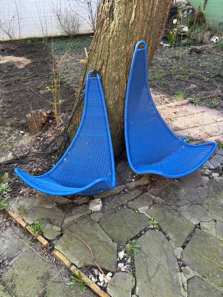 Set van 2 IKEA SVINGA Hangstoelen – Blauw, Enlèvement, Comme neuf, Intérieur