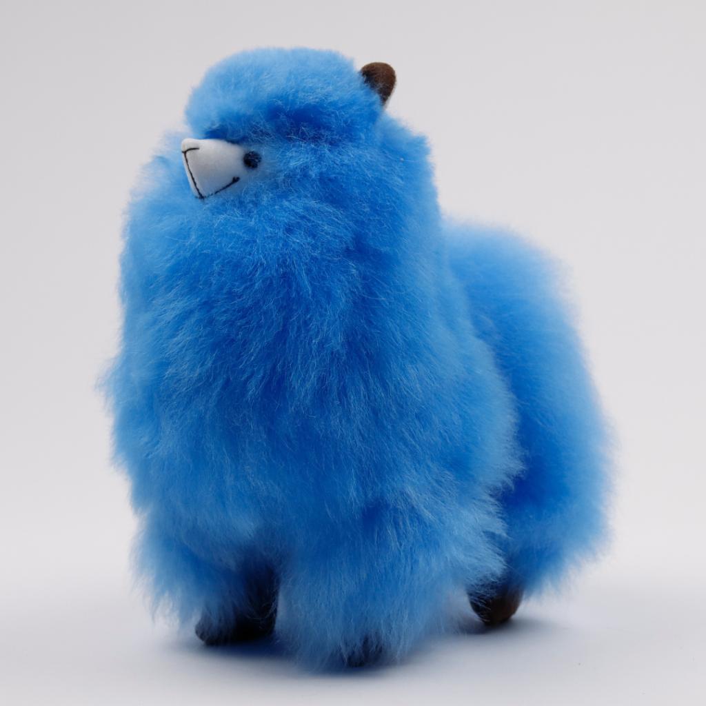 Baby Alpaca Knuffel XL Lichtblau, handgemaakt in Peru, Verzenden, Nieuw, Overige typen