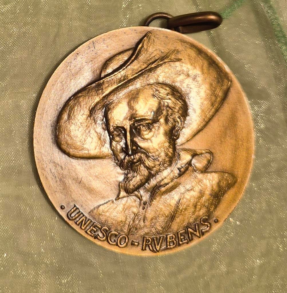 Bronzen medaillon pietro paolo Rubens, Ophalen of Verzenden, Brons