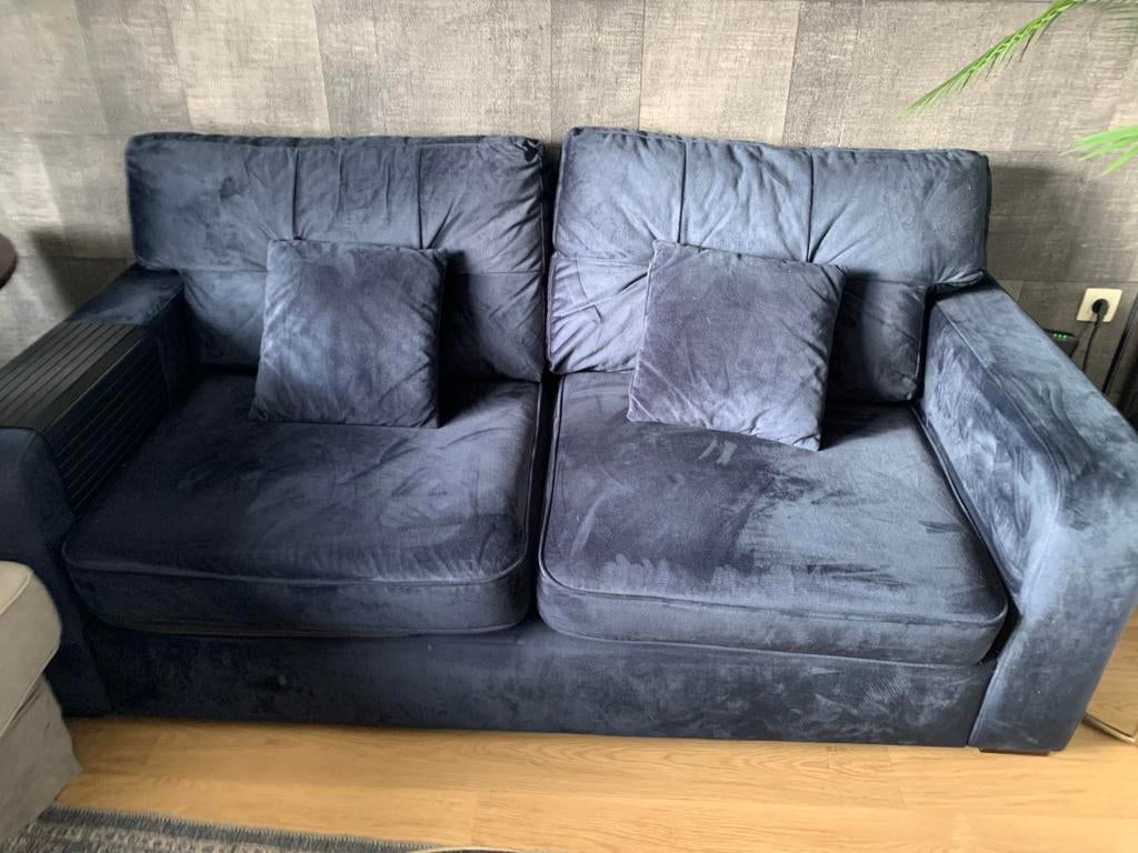 Blouwe 2zit zetel, Enlèvement, Comme neuf