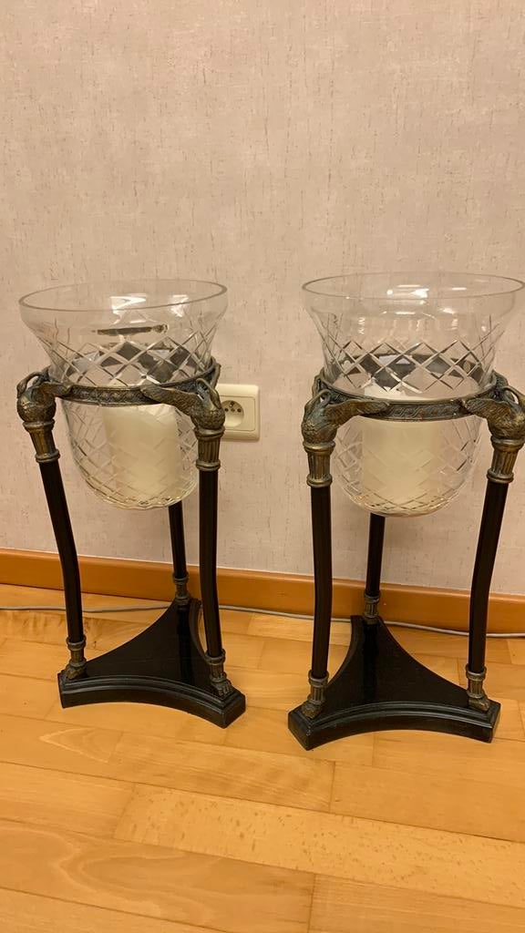 Deux vases de cheminée de style empire, Enlèvement, Utilisé, Noir