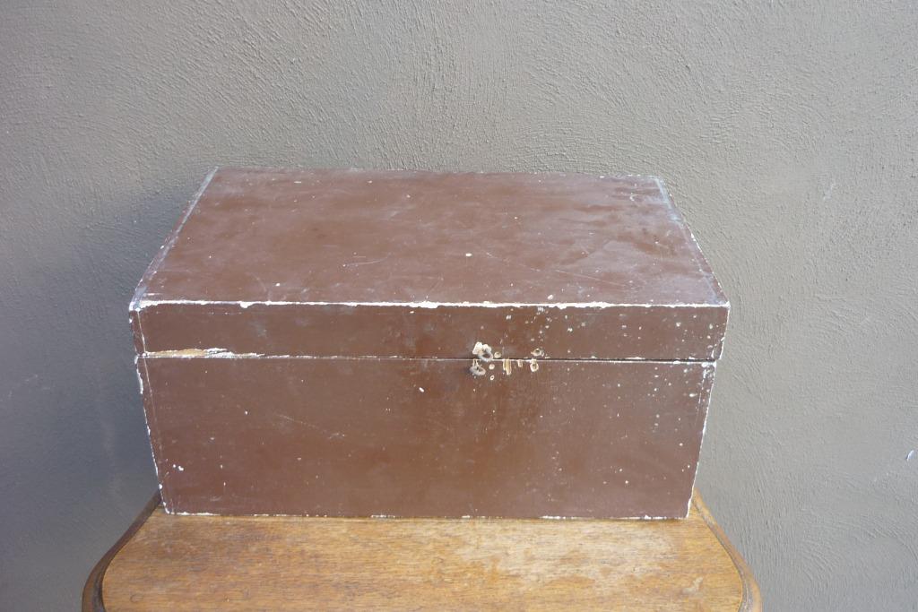 Oude houten koffer / kist / bak, Ophalen, Minder dan 50 cm, Gebruikt, Minder dan 50 cm