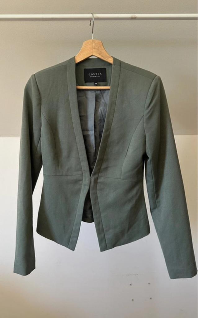 Khaki blazer costes, Ophalen of Verzenden, Zo goed als nieuw, Jasje, Maat 34 (XS) of kleiner