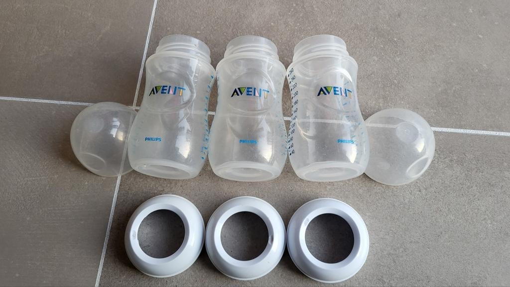 3 philips avent flesjes 260ml zonder speen, Kinderen en Baby's, Ophalen of Verzenden, Gebruikt