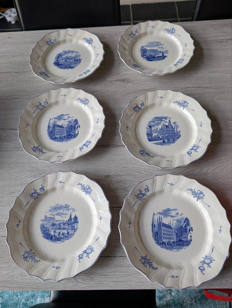 Service B.F.K  Boch Frères Keramis 1953 avec villes belges, Antiek en Kunst, Ophalen