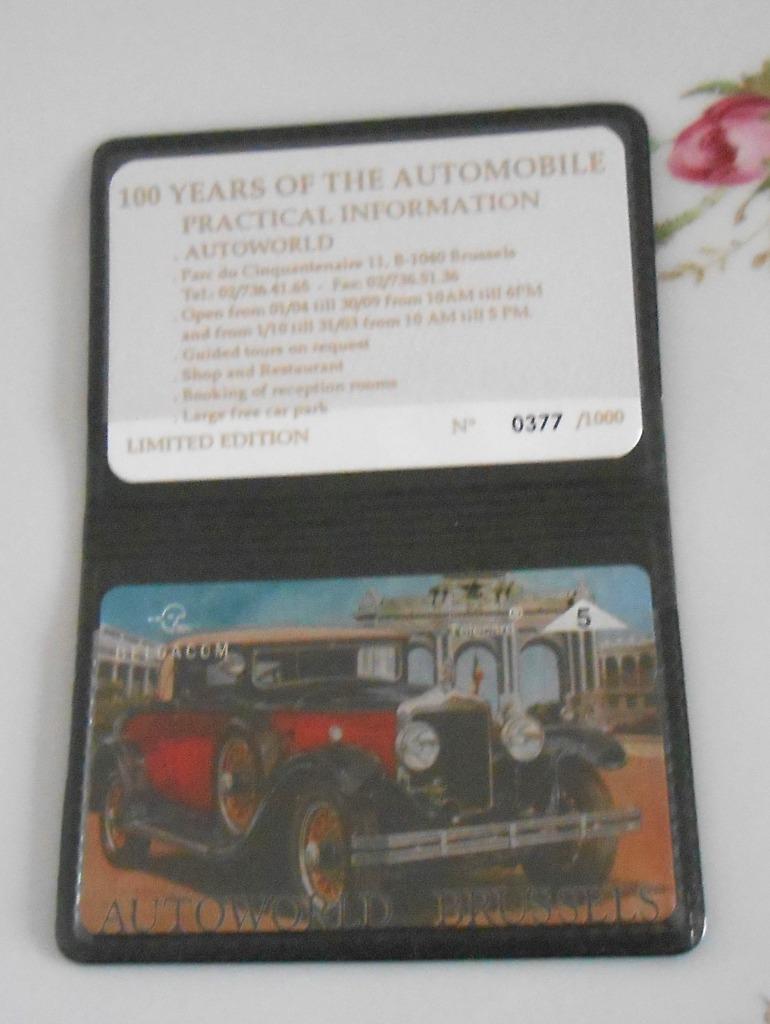 carte de téléphone Belgacom - autoworld - 1.000 exemplaires, Enlèvement ou Envoi