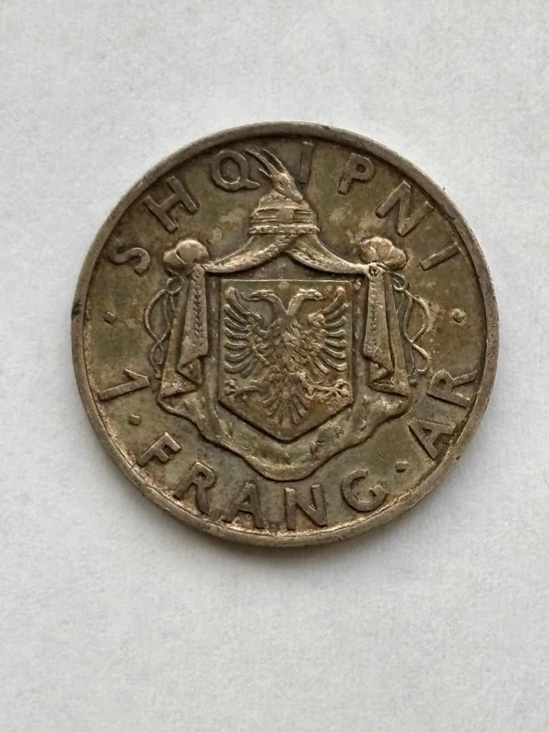 Pièce en Argent: Albanie: 1 Frang Ar - 1935 (état TTB), Enlèvement ou Envoi, Autres pays, Monnaie en vrac, Argent