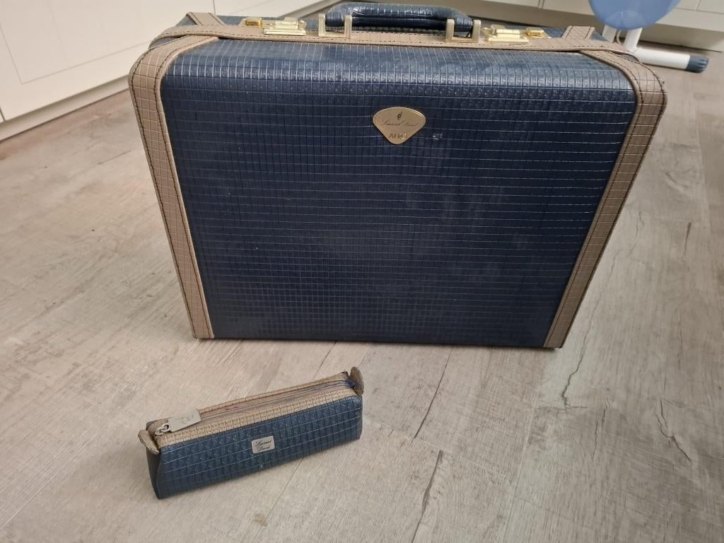 Vintage samsonite boekentas, Ophalen, Minder dan 30 cm, Blauw, Aktetas of Boekentas
