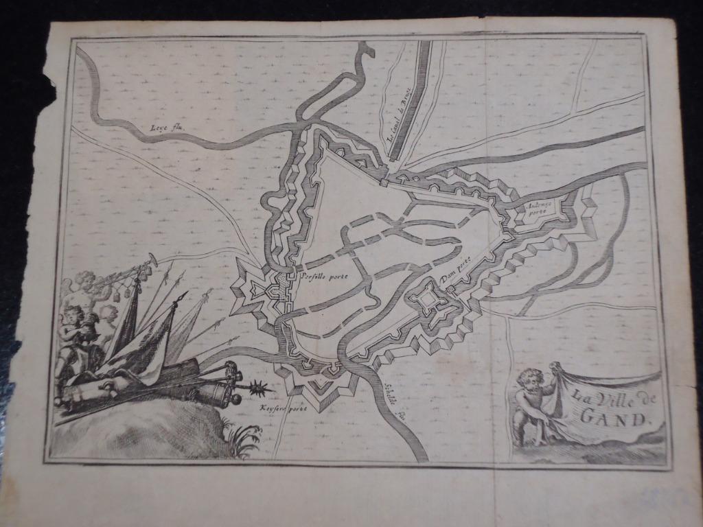 XVIIIE. 'La ville de GAND' Harrewijn kopergravure stad GENT, Antiek en Kunst, Kunst | Etsen en Gravures, Ophalen of Verzenden