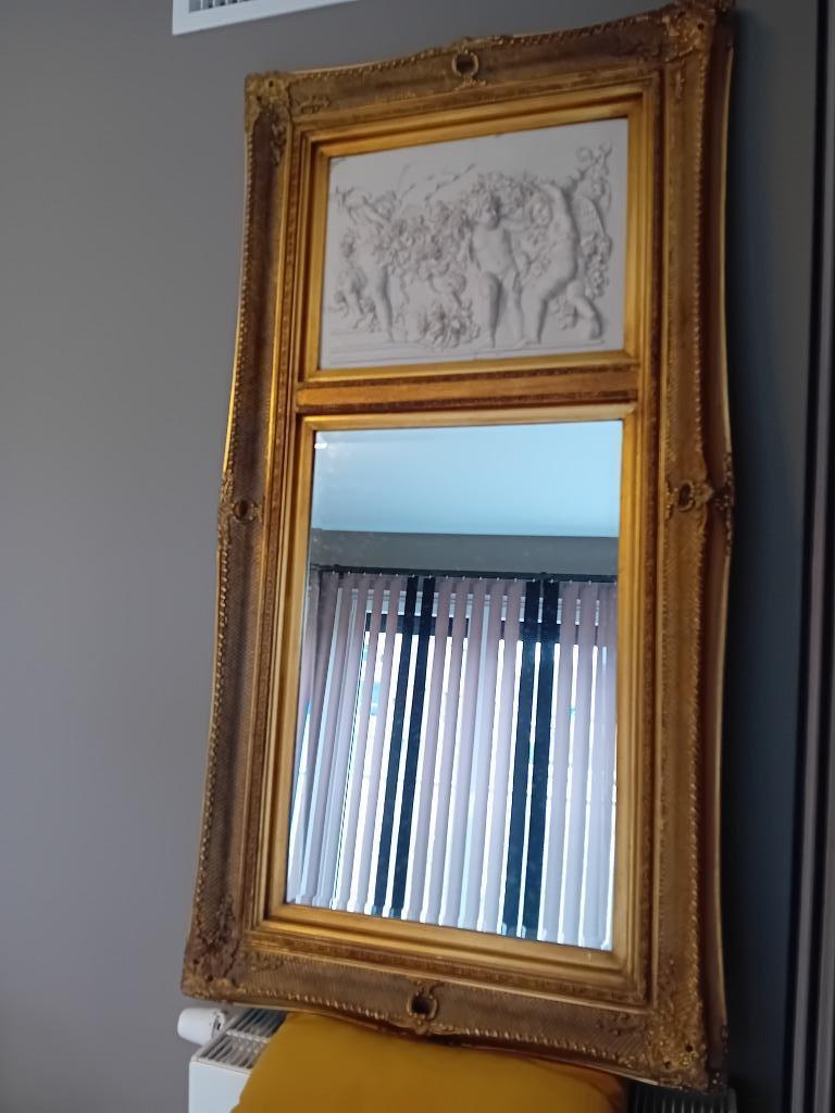 Trumeau avec marbre Francois Duquesnoy paris 1892, Antiquités & Art, Enlèvement, Rectangulaire, 50 à 100 cm, 100 à 150 cm