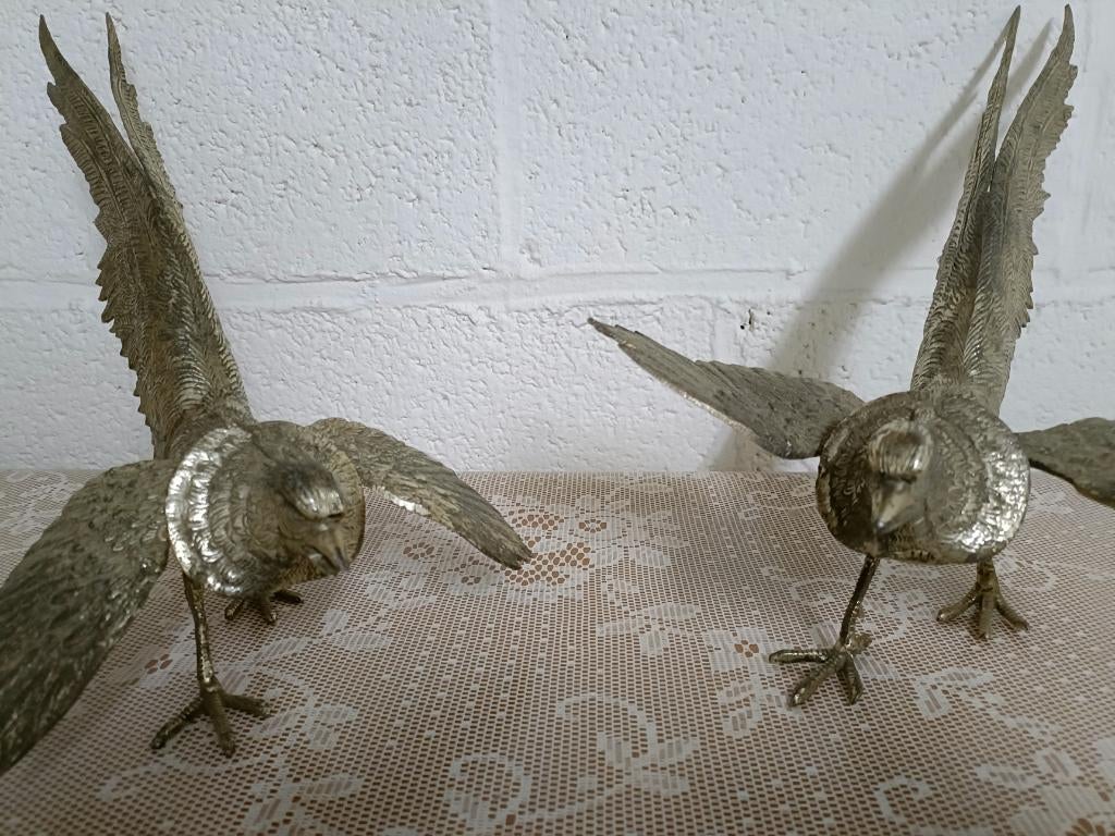 Faisans bronze argenté — Ensemble vintage  des années 1950, Antiquités & Art, Antiquités | Bronze & Cuivre, Bronze, Enlèvement