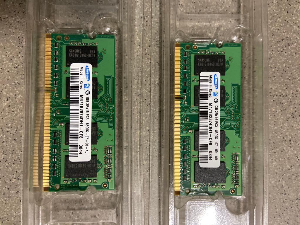 SAMSUNG SODIMM 1GB x2, Informatique & Logiciels, Enlèvement ou Envoi, Reconditionné, DDR3, 1 GB ou moins