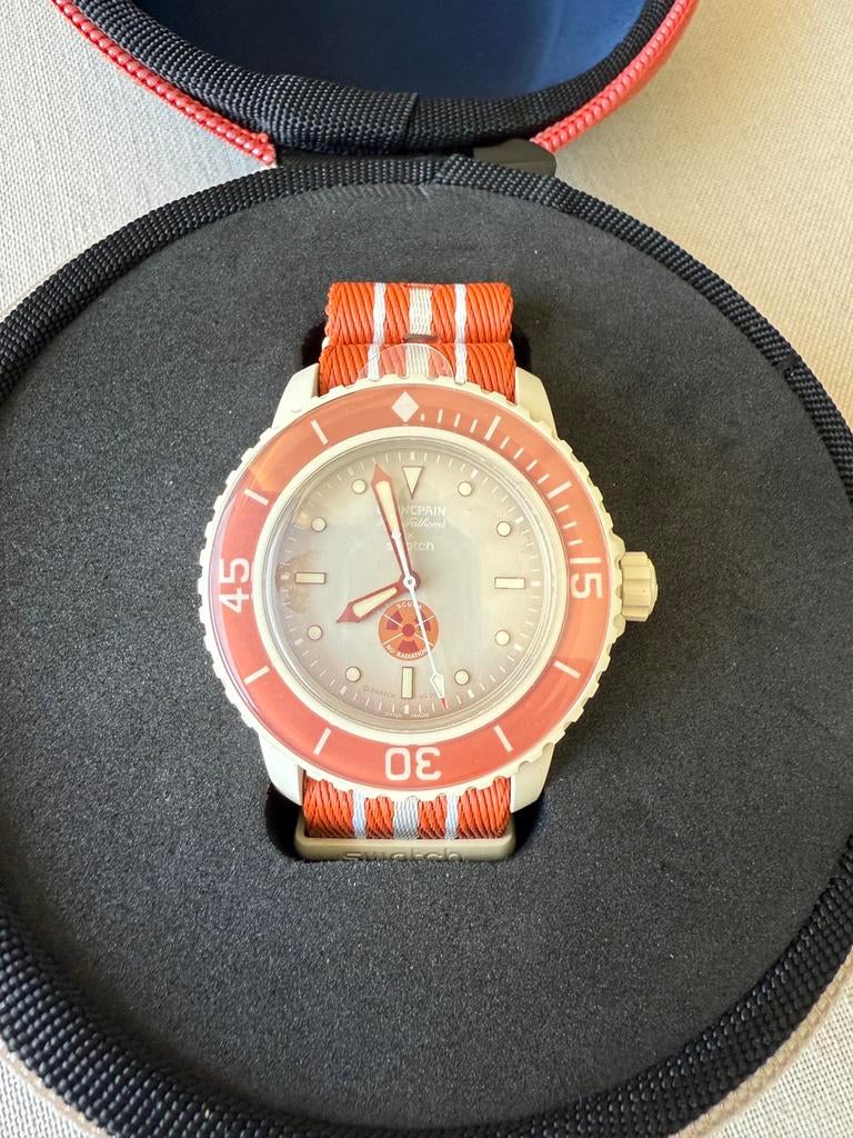 Swatch Blancpain Scuba Fifty Fathoms Arctic Ocean, Handtassen en Accessoires, Horloges | Heren, Nieuw, Polshorloge, Swatch, Kunststof