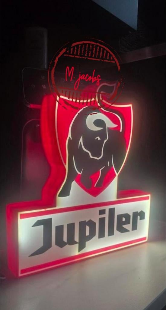 Publicité Jupiler avec éclairage LED lumineux, permettant d, Enlèvement ou Envoi, Neuf, Panneau, Plaque ou Plaquette publicitaire