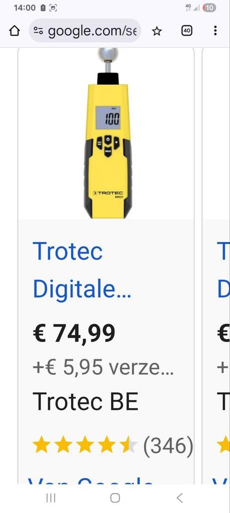 Trotec TROTEC BM31 vochtigheidstester, Ophalen, Zo goed als nieuw