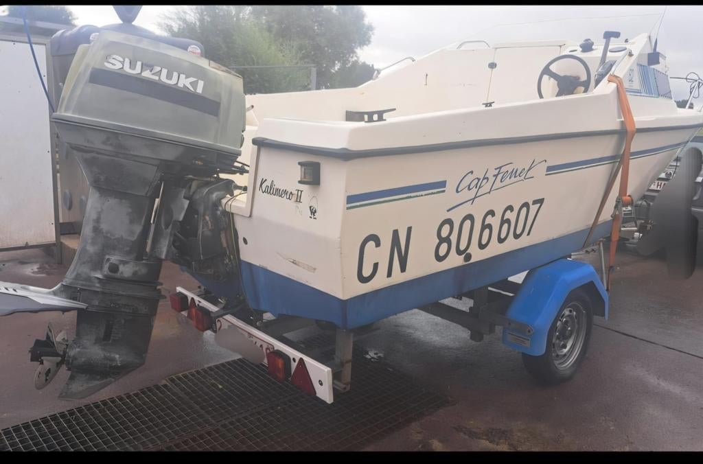 Bateau 6 personnes moteur 50cv avec trim electrique remorque, Enlèvement ou Envoi