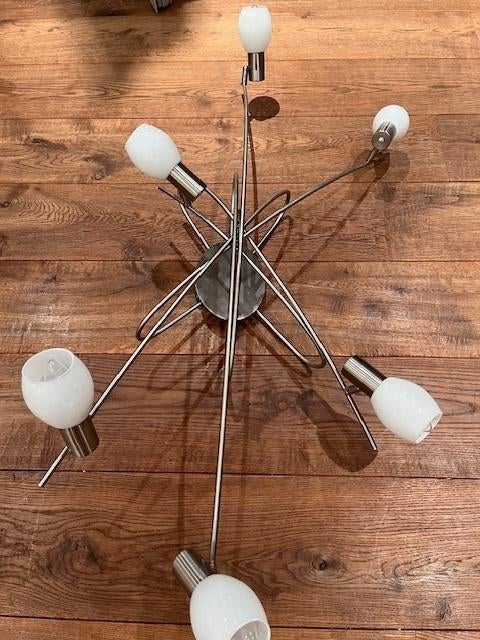 Moderne Plafondlamp (6 LED lampen, dimbaar), Huis en Inrichting, Lampen | Plafondlampen, Ophalen, Nieuw, Glas