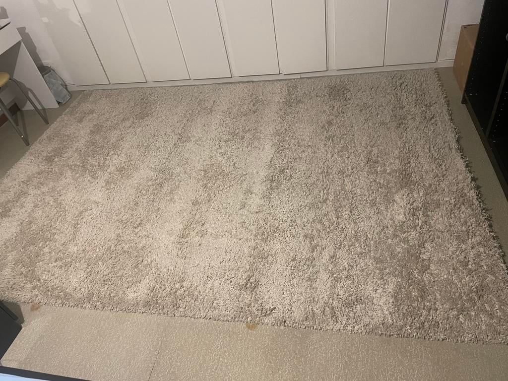 Tapis a long poils, Ophalen, Beige, 150 tot 200 cm, 200 cm of meer