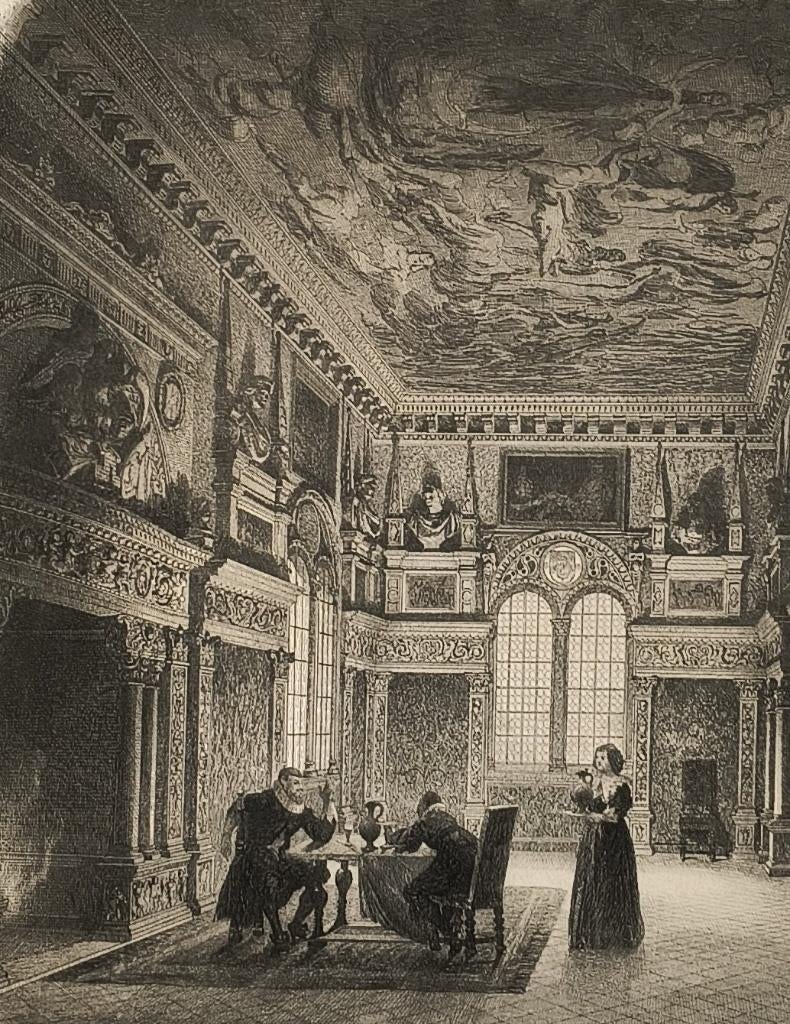 Saal im Rupprechtschen Hause (Hirschel-Gasse), Antiek en Kunst, Antiek | Keramiek en Aardewerk, Ophalen of Verzenden