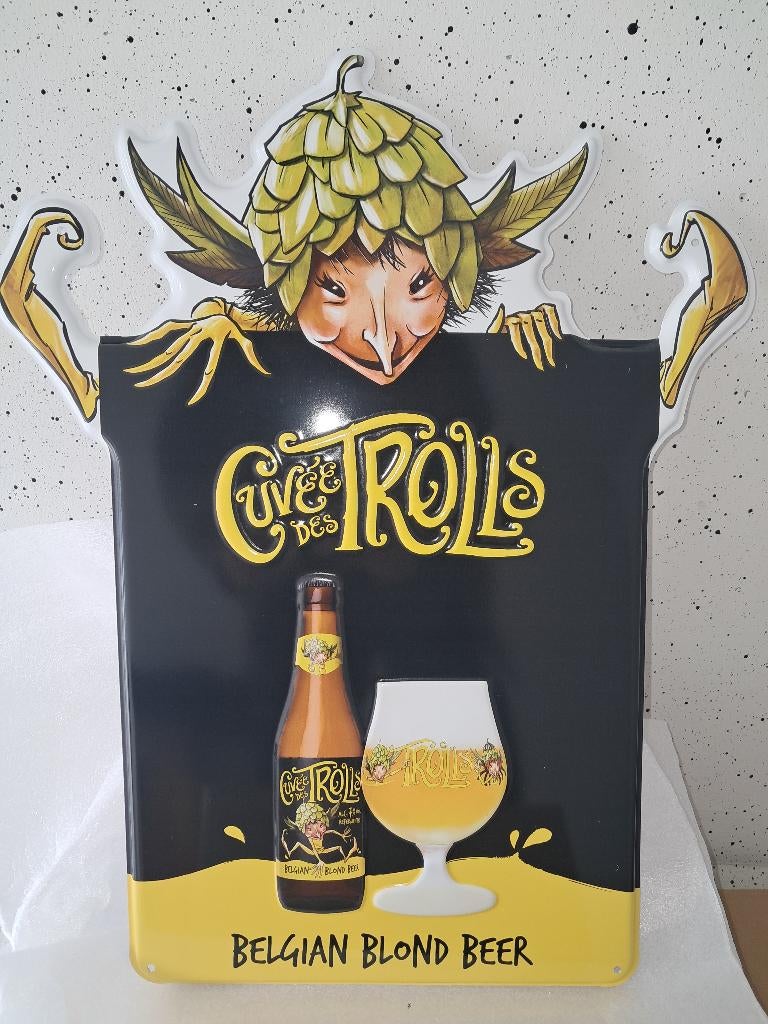 Metalen bord Cuvee des Trolls, Collections, Enlèvement, Neuf, Panneau, Plaque ou Plaquette publicitaire, Autres marques