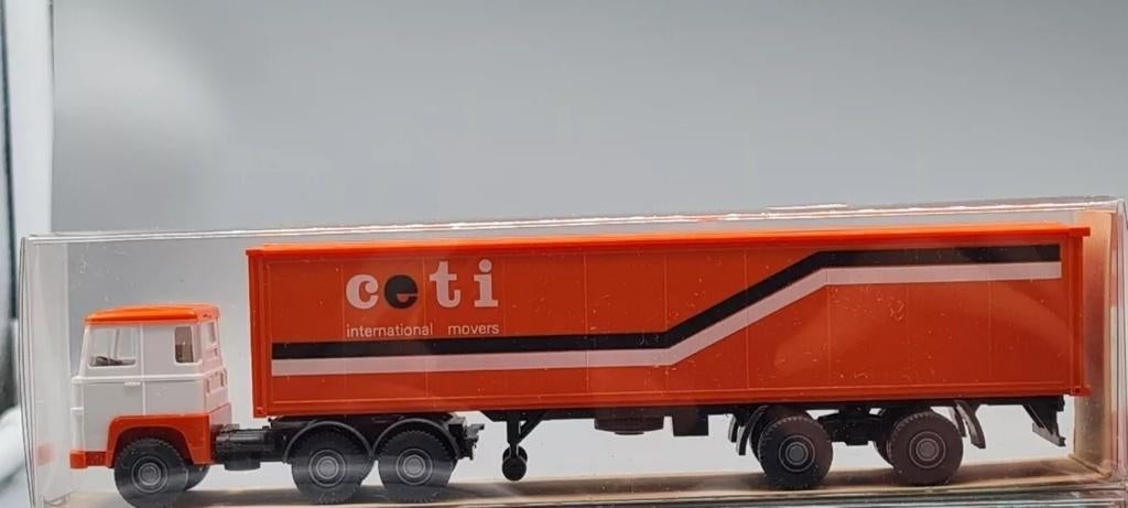1:87 Wiking 520 Scania 111 1976-82 Ceti Container trailer, Ophalen of Verzenden, Zo goed als nieuw, Bus of Vrachtwagen, Wiking