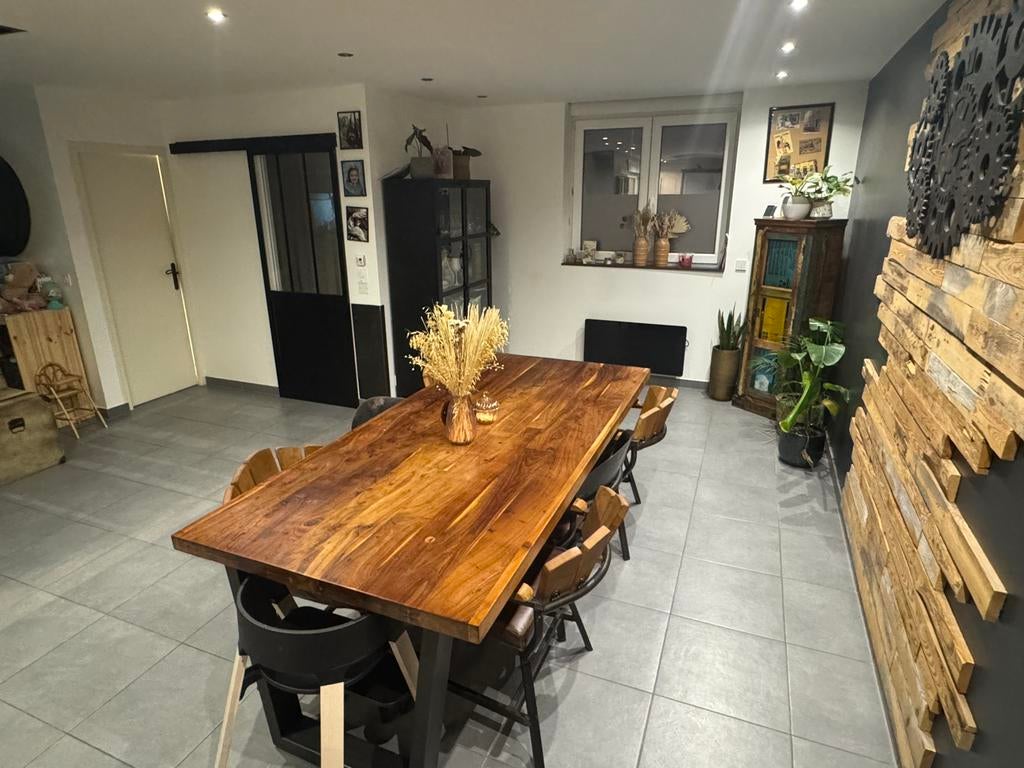 Table salle a manger industriel, Maison & Meubles, Enlèvement, Comme neuf