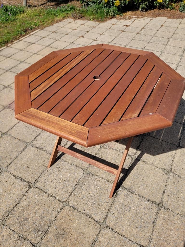 Houten tuintafel 100 x 100 cm inklapbaar, Tuin en Terras, Tuintafels, Ophalen