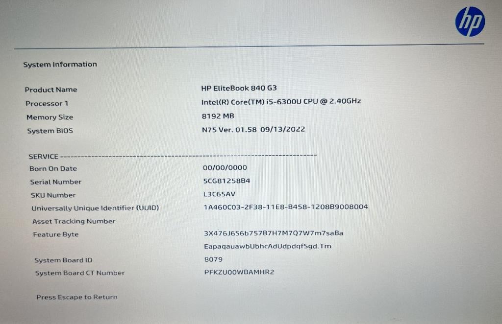 Carte mère Laptop HP EliteBook 840G3, Computers en Software, Moederborden, Ophalen, Refurbished, Intel