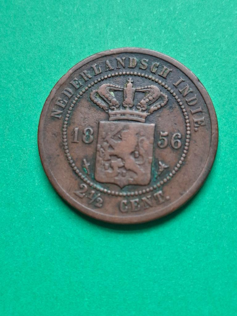 1856 Indes orientales néerlandaises 1/2 sol en bronze, rare, Timbres & Monnaies, Monnaies | Asie, Envoi, Asie du Sud Est, Monnaie en vrac