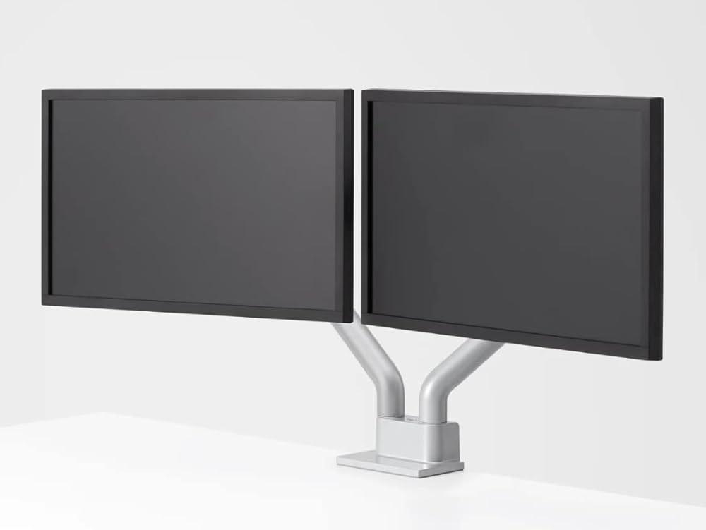 Premium Fully JAX dual monitor arm met horiz. sliders (WIT), Computers en Software, Monitoren, Ophalen, Zo goed als nieuw, In hoogte verstelbaar