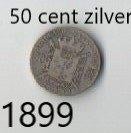 Leopold II 50 cent zilver, Postzegels en Munten, Munten | België, Ophalen of Verzenden, Zilver, Zilver