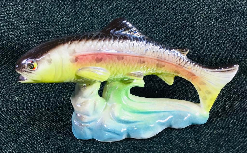 Carpe de poisson carpe koï décorative en porcelaine vintage, Enlèvement ou Envoi