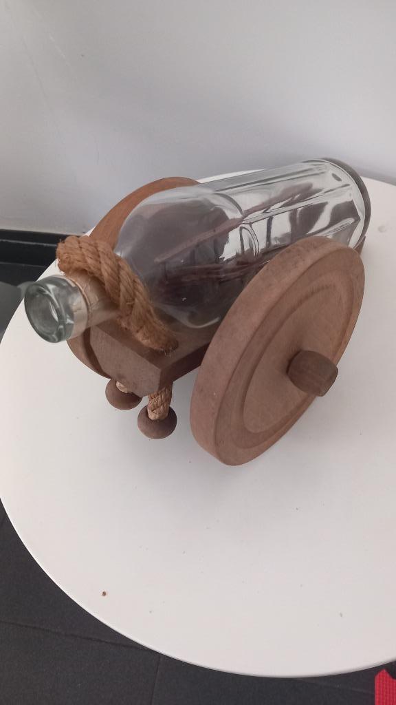 Originele flesdecoratie met een kanon, Ophalen of Verzenden, Gebruikt