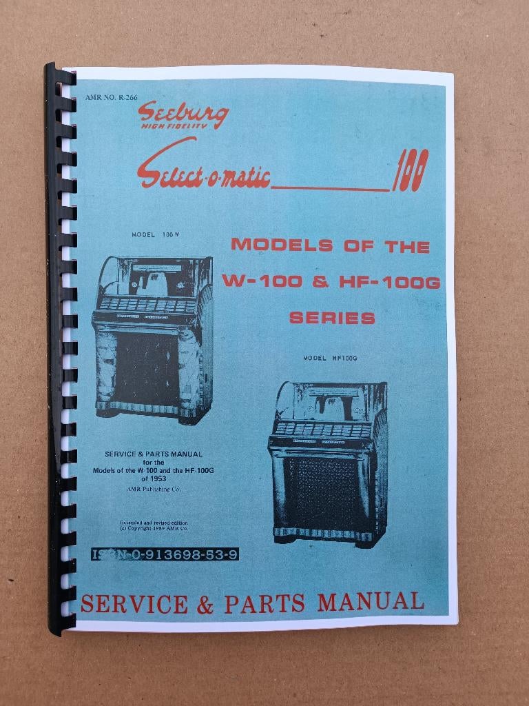 Service Manual: Seeburg W100/ HF100W (1953) jukebox nieuw, Verzenden, Seeburg