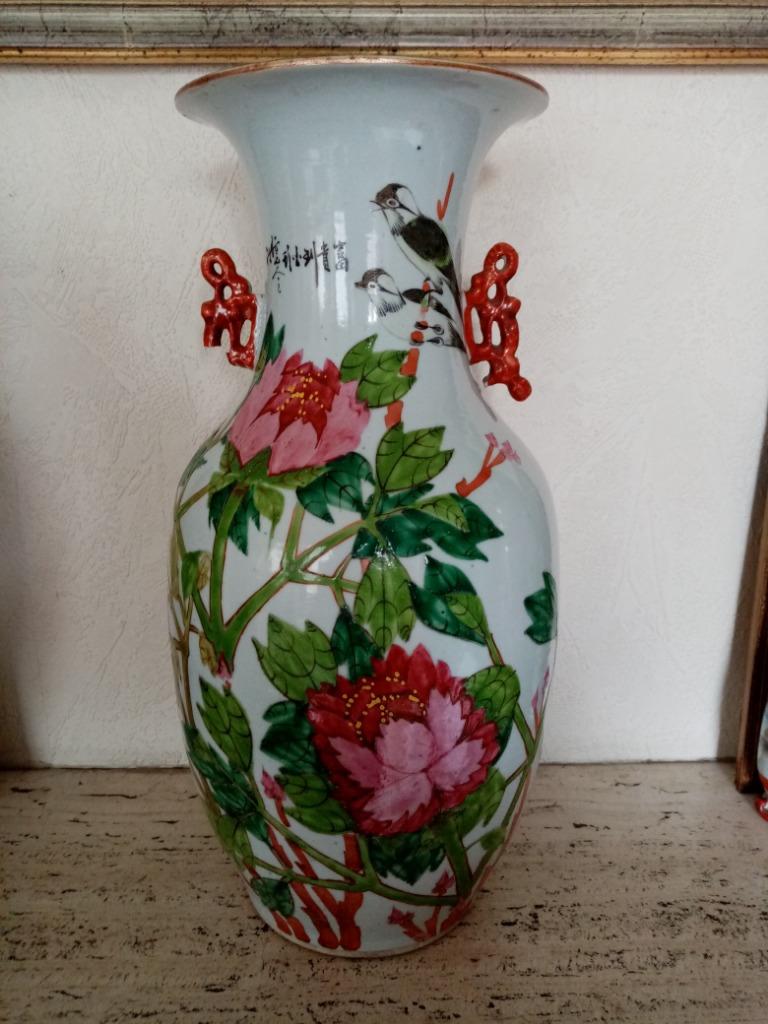Vase porcelaine Chinois  peinture Qianjiang cai 1900s (43cm), Antiquités & Art, Antiquités | Porcelaine, Enlèvement