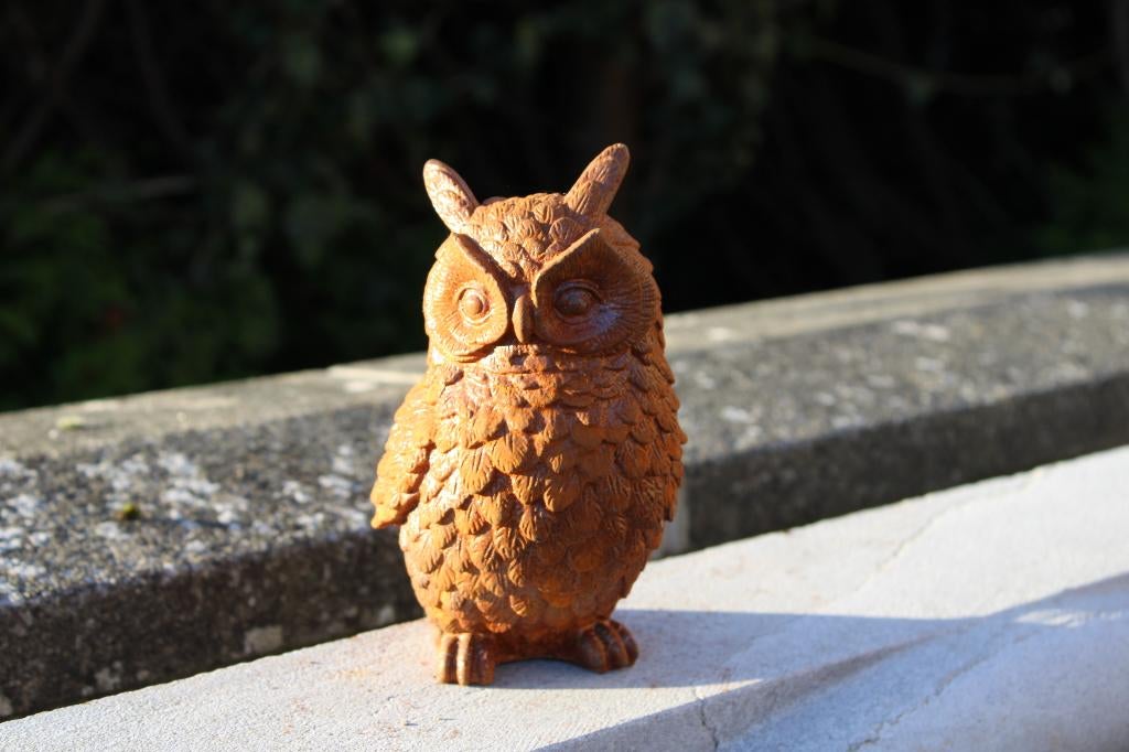 statue d un hibou en fonte ., Enlèvement ou Envoi, Neuf, Métal, Animal