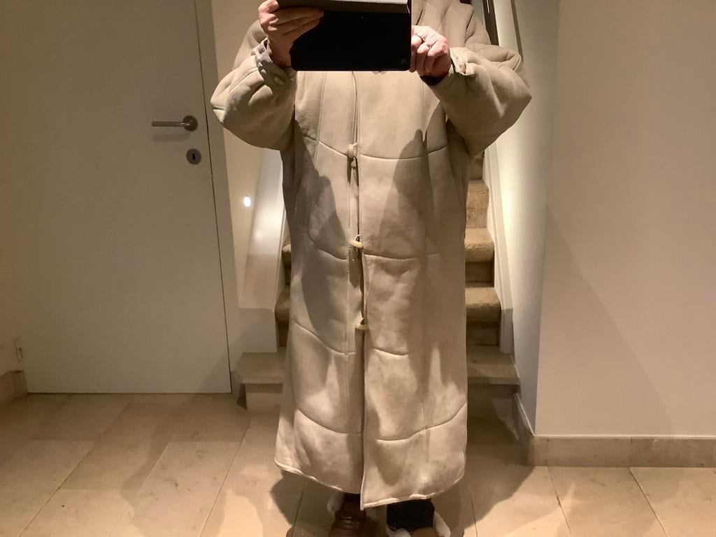 Mantel mouton retourne, Taille 42/44 (L), Enlèvement ou Envoi, Beige, Ledermann