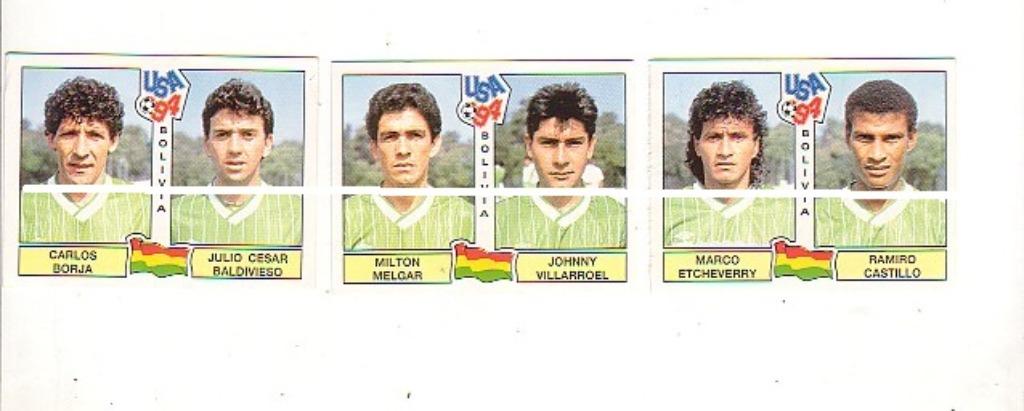 Panini USA '94/Bolivie/3 autocollants - imprimé noir, Envoi, Comme neuf, Affiche, Image ou Autocollant