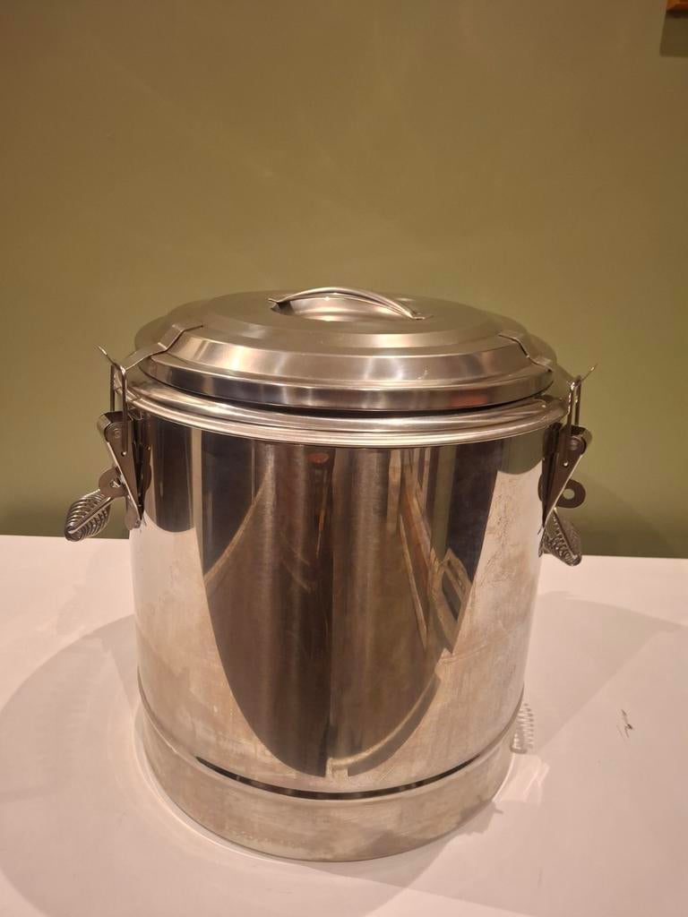 Geïsoleerde inox voedingcontainer 20 liter, Huis en Inrichting, Keuken | Potten en Pannen, Ophalen of Verzenden, Inox