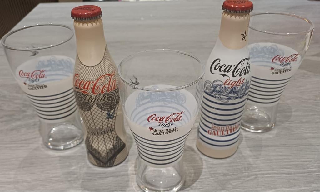 Cola cola Jean Paul Gaultier ongeopende flesjes + 3 glazen, Collections, Enlèvement ou Envoi