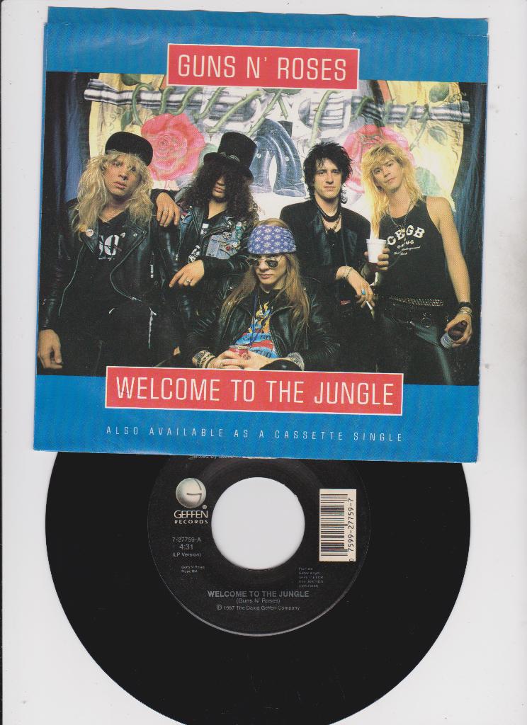 Guns N' Roses – Welcome To The Jungle  1988  nMINT, Enlèvement ou Envoi, Single, Comme neuf, 7 pouces
