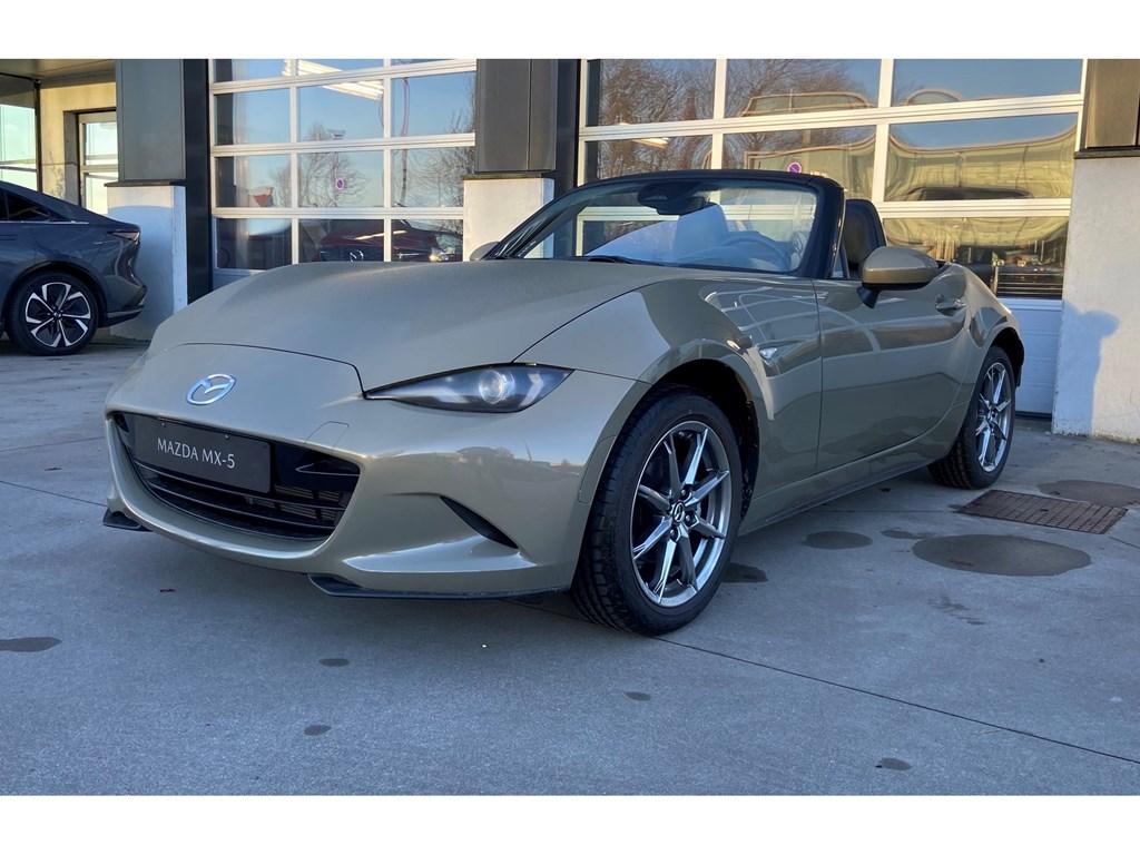 Mazda MX-5 Exclusive Line Zircon Sand - DEMO, Auto's, 140 g/km, Cabriolet, Lederen bekleding, Handgeschakeld
